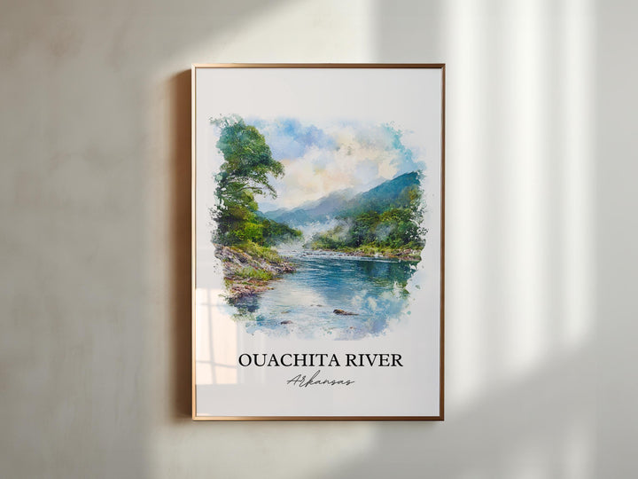 Ouachita River Wall Art, Black River Print, Arkansas Watercolor Art, Ouachita River Gift, Travel Print, Travel Poster, Housewarming Gift
