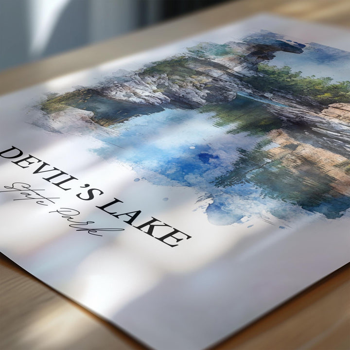 Devils Lake State Park Wall Art, Sauk County Print, Wisconsin Artwork, Devils Lake Park Gift, Travel Print, Travel Poster, Housewarming Gift