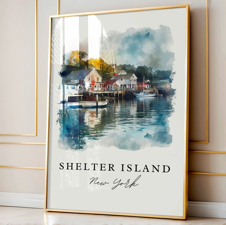 Shelter Island, New York, USA – Watercolor Art Print