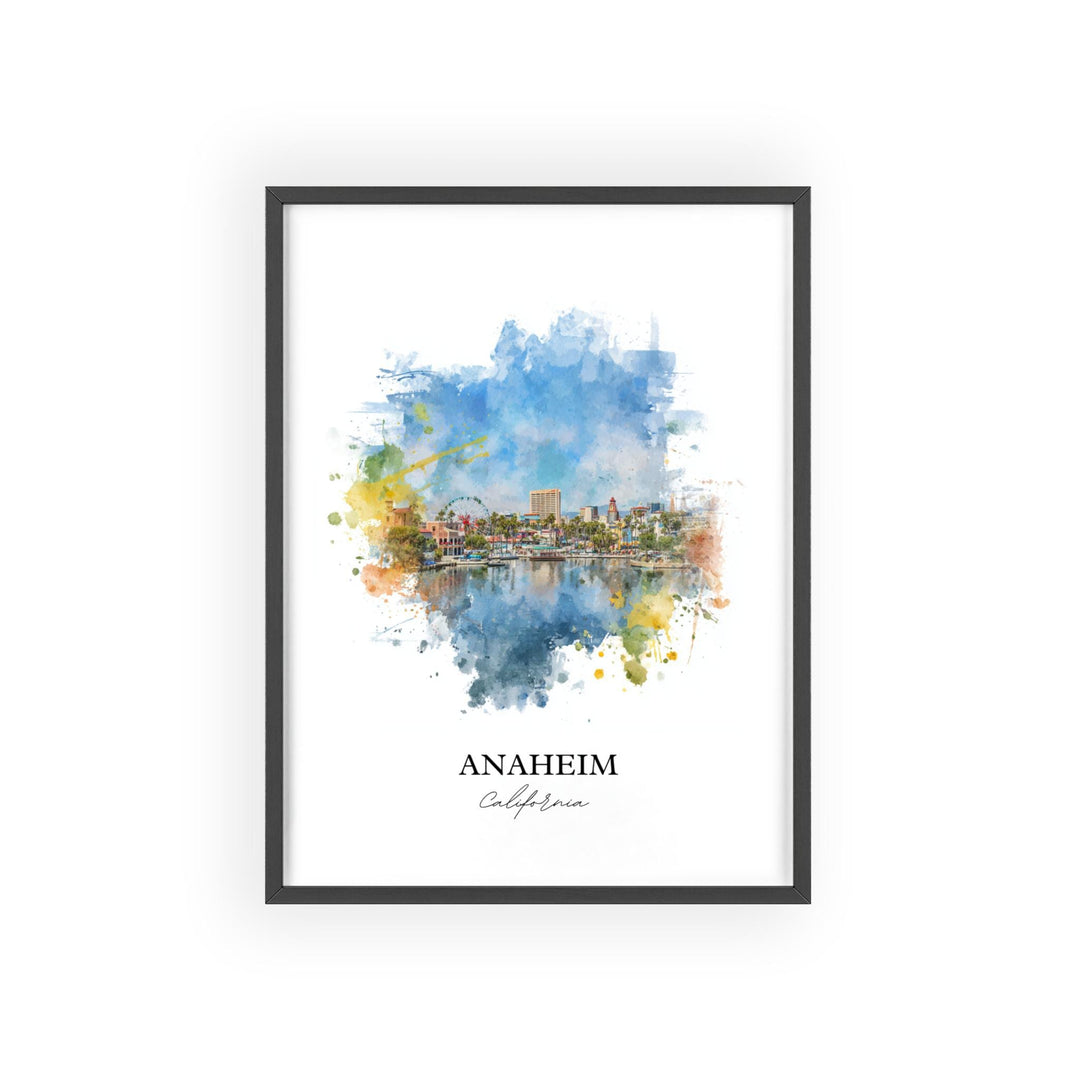 Anaheim CA Wall Art, Anaheim Print, Anaheim Watercolor Art, Anaheim California Gift, Travel Print, Travel Poster, Housewarming Gift