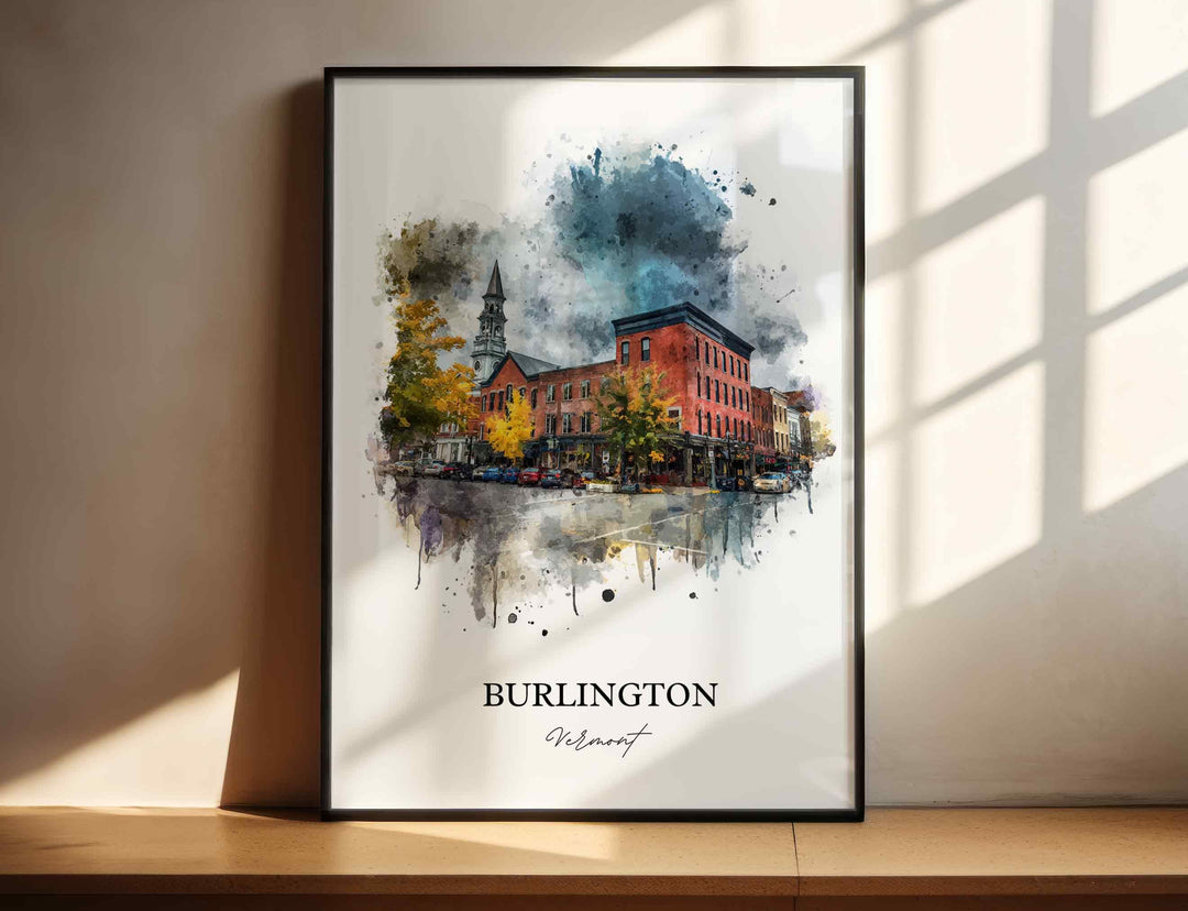 Burlington, Vermont – Watercolor Art Print