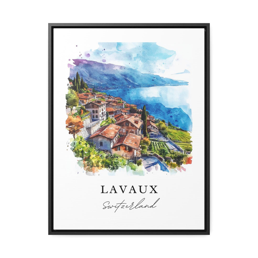 Lavaux Switzerland Wall Art, Lavaux Print, Lavaux Region Watercolor Art, Lavaux Swiss Gift,