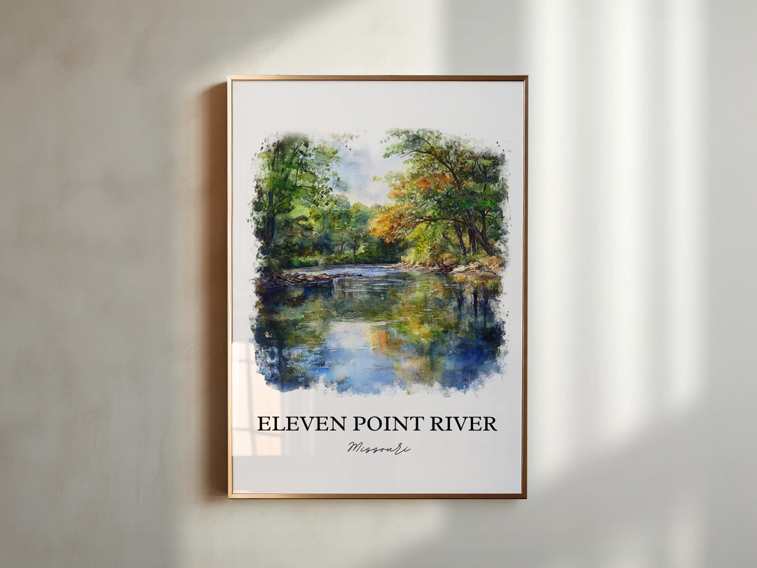 Eleven Point River Art, Ozarks Print, Ozarks Watercolor Art, Eleven Point River Gift, Travel Print, Travel Poster, Housewarming Gift