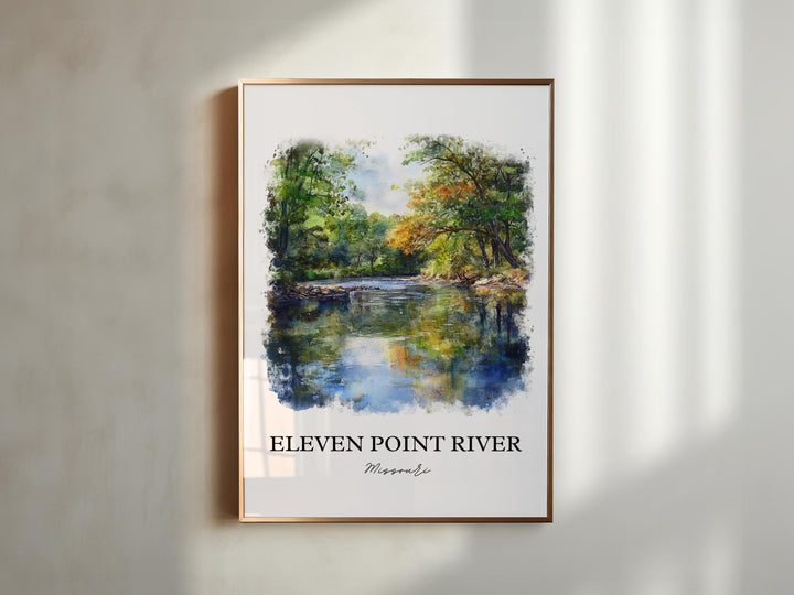 Eleven Point River Art, Ozarks Print, Ozarks Watercolor Art, Eleven Point River Gift, Travel Print, Travel Poster, Housewarming Gift