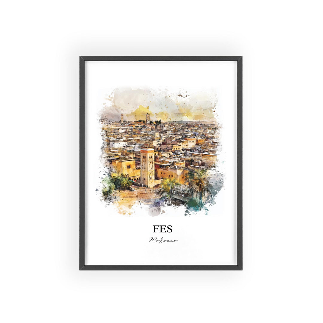 Fes, Morocco – Watercolor Art Print
