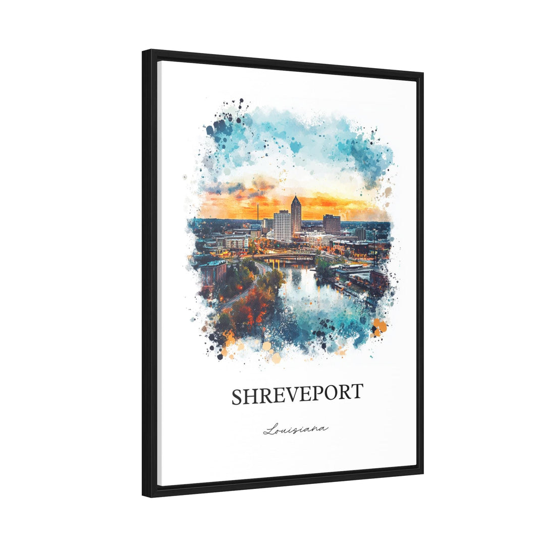Shreveport and Bossier City, Louisiana – Watercolor Art Print