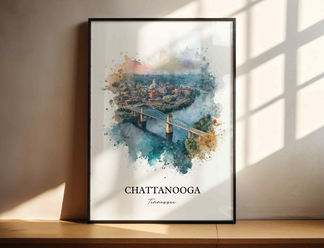 Chattanooga, Tennessee – Watercolor Art Print