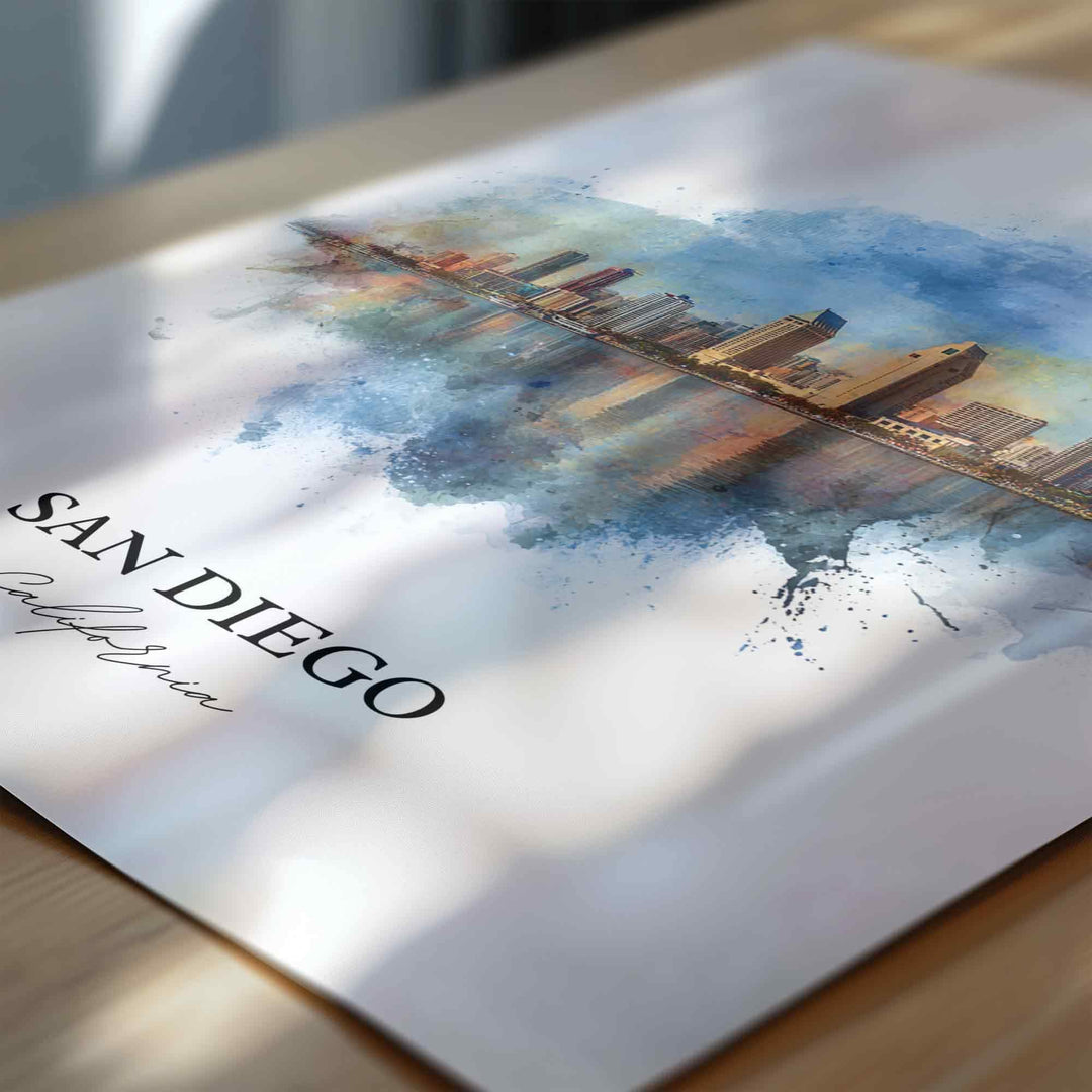 San Diego, California – Watercolor Art Print
