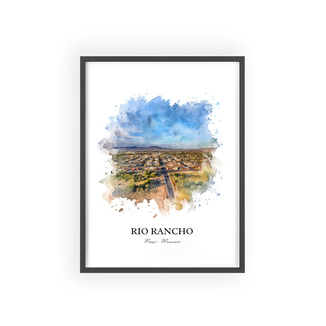 Rio Rancho Wall Art, New Mexico Print, Rio Rancho Watercolor Art, New Mexico Gift, Travel Print, Travel Poster, Housewarming Gift