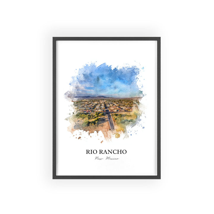 Rio Rancho Wall Art, New Mexico Print, Rio Rancho Watercolor Art, New Mexico Gift, Travel Print, Travel Poster, Housewarming Gift