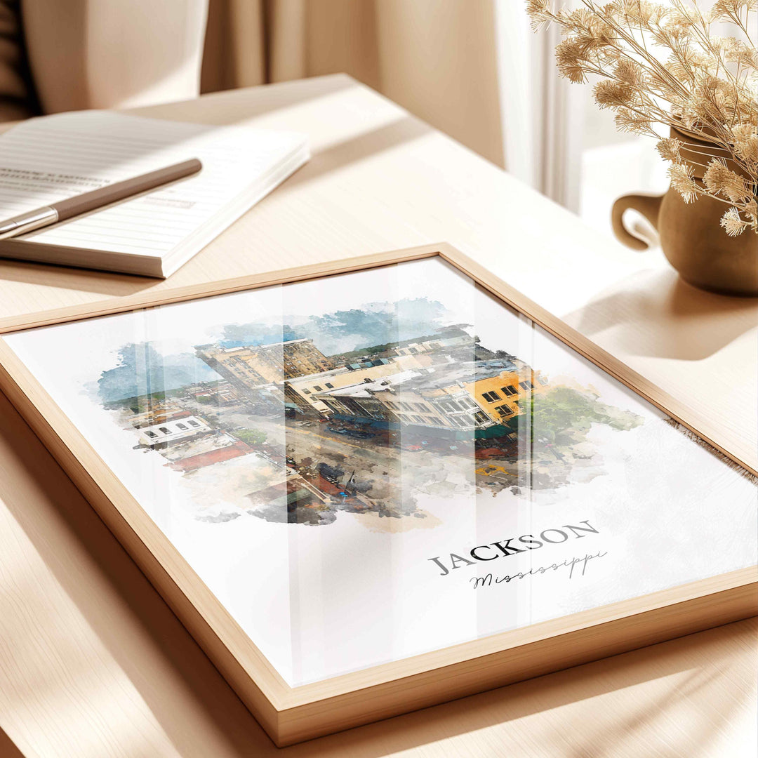Jackson, Mississippi – Watercolor Art Print