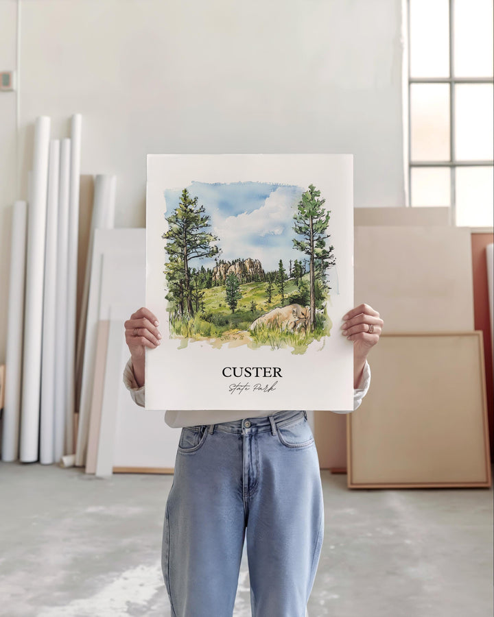 Custer State Park Wall Art, South Dakota Print, Rapid City Artwork, Custer State Park Gift, Travel Print, Travel Poster, Housewarming Gift