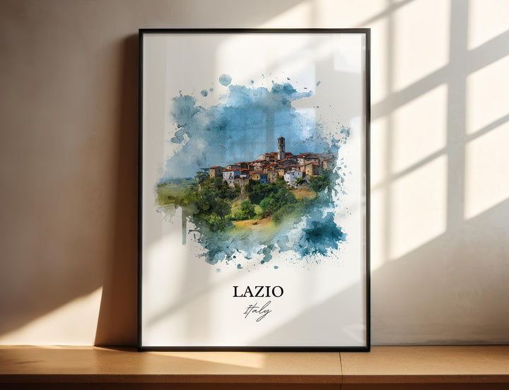 Lazio Italy Wall Art, Lazio Italy Print, Lazio Watercolor Art, Italy Gift, Lazio Italy Travel Print, Travel Poster, Housewarming Gift