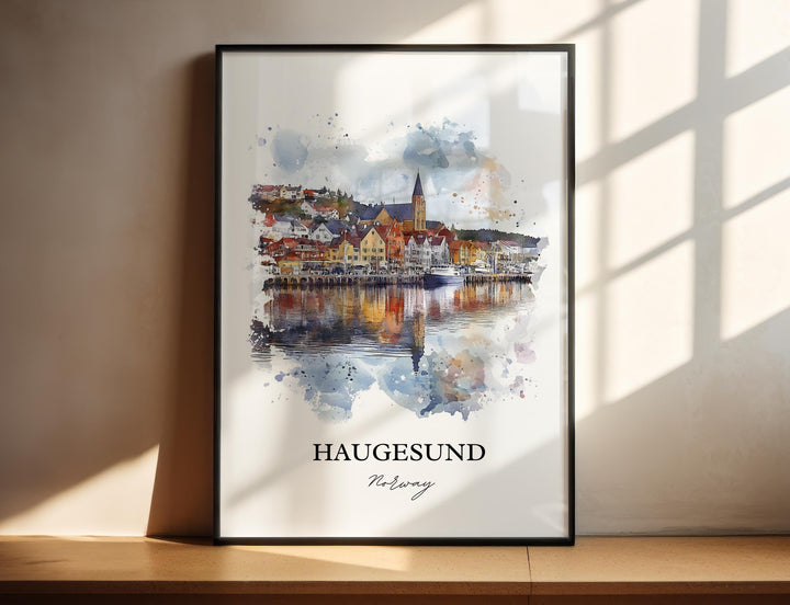 Haugesund, Norway – Watercolor Art Print