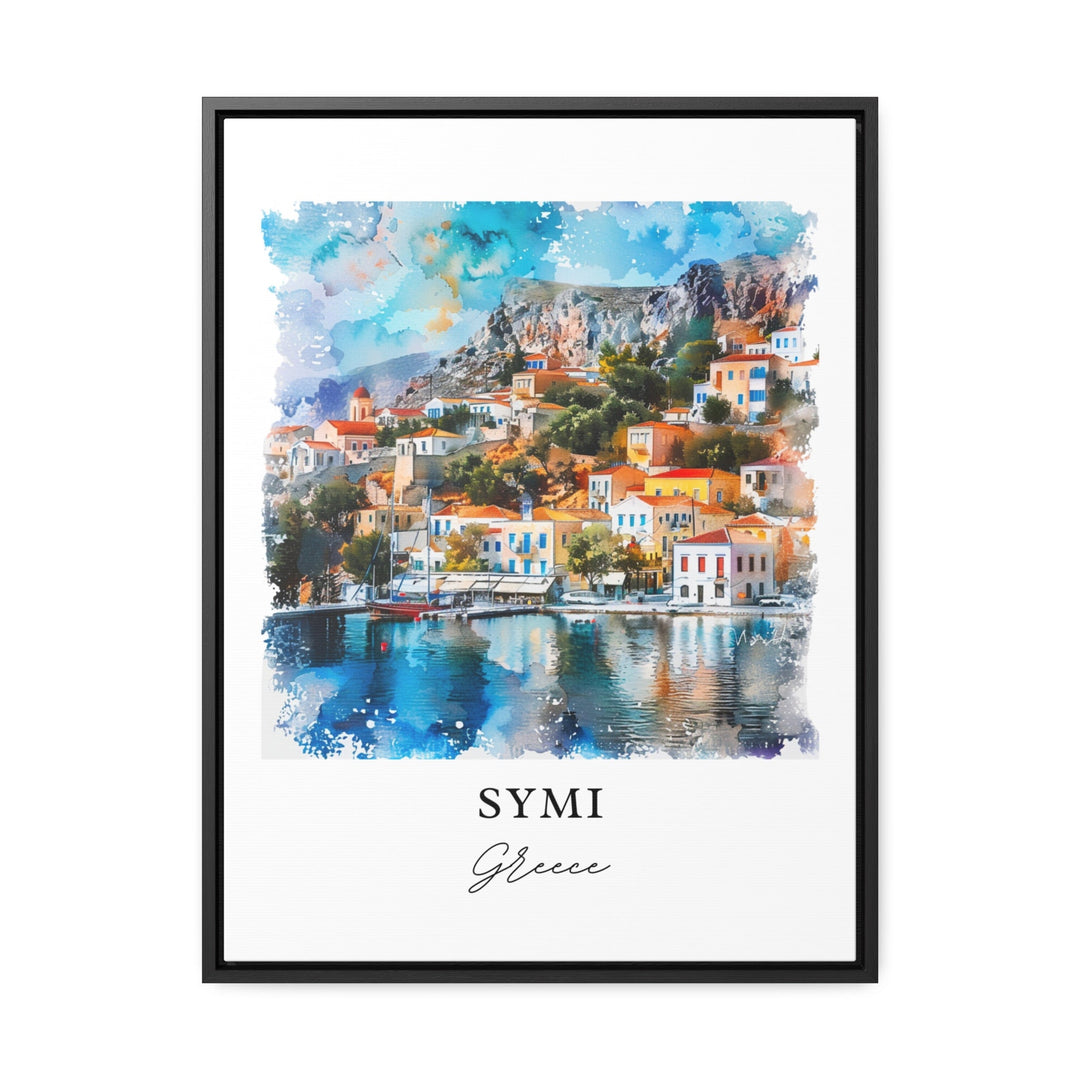 Symi Greece Wall Art, Symi Print, Dodecanese Islands Watercolor, Symi Greece Gift,