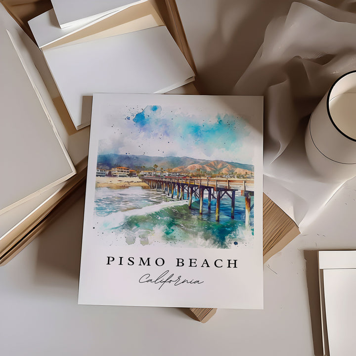 Pismo Beach CA wll art - California, Pismo Beach print, Pismo Beach Wedding gift, Birthday present, Custom Text, Perfect Gift