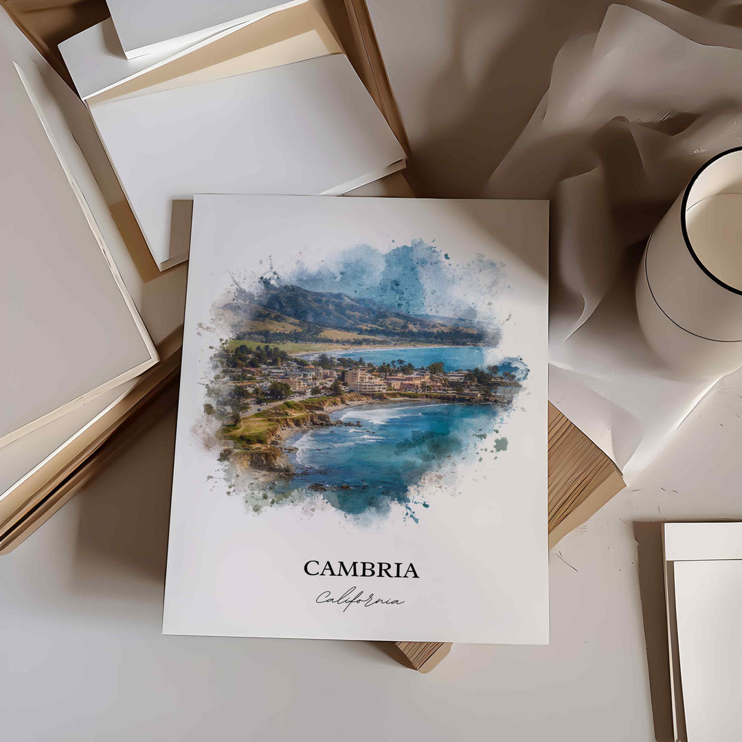 Cambria, California – Watercolor Art Print