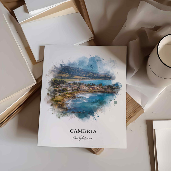 Cambria, California – Watercolor Art Print