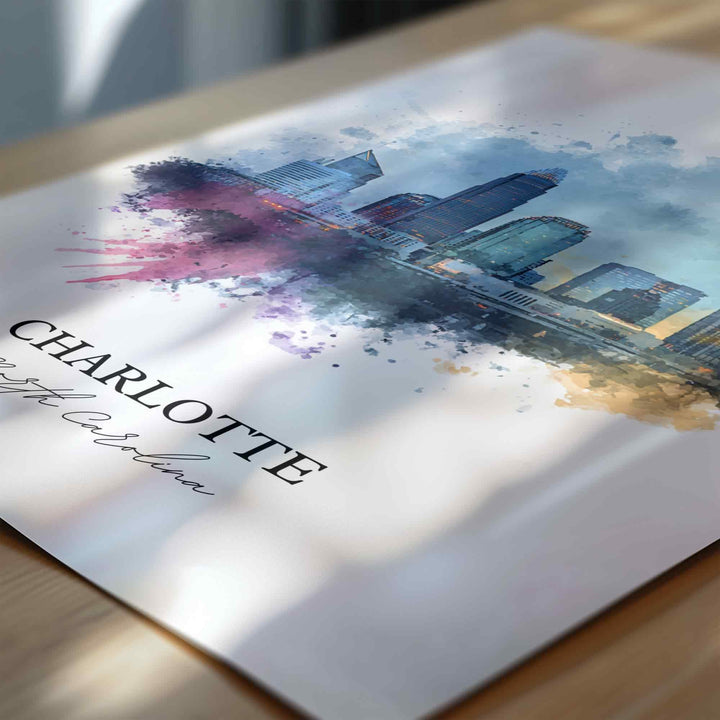 Charlotte, North Carolina – Watercolor Art Print