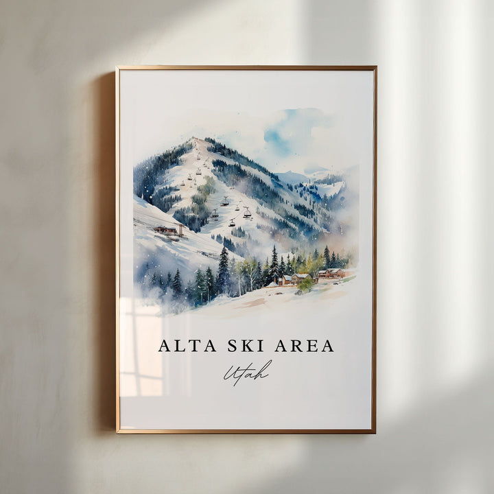 Alta Ski Area Wall Art - Utah Print