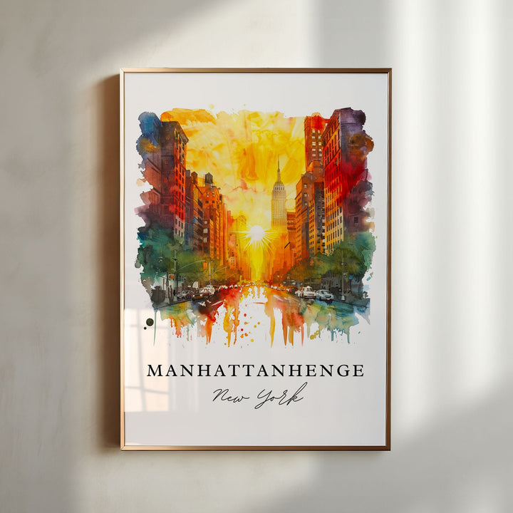 Manhattanhenge Art, Manhattanhenge Print, NYC Sunset Wall Art, Manhattanhenge Gift,