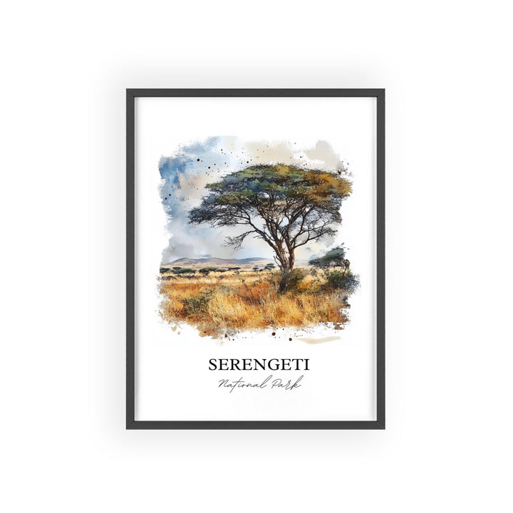 Serengeti National Park Art, Tanzania Print, Tanzania Watercolor, Serengeti National Park, Travel Print, Travel Poster, Housewarming Gift