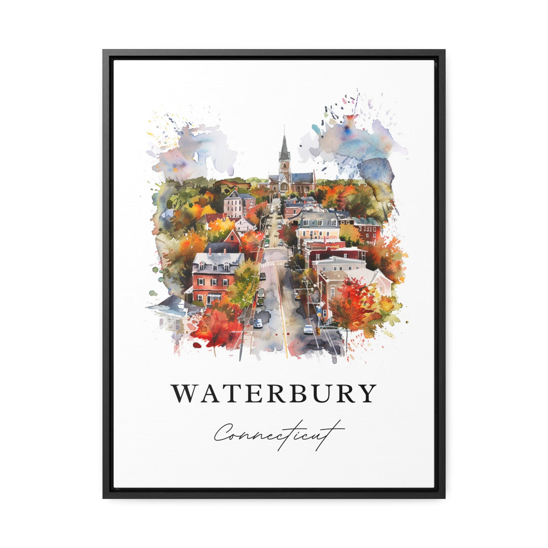 Waterbury CT Wall Art, Waterbury Print, Waterbury Watercolor Art, Waterbury Connecticut Gift,