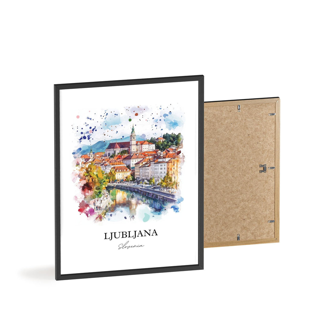 Ljubljana Wall Art, Slovenia Print, Slovenia Watercolor Art, Ljubljana Slovenia Gift, Travel Print, Travel Poster, Housewarming Gift