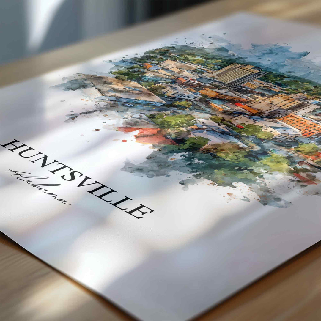 Huntsville, Alabama – Watercolor Art Print