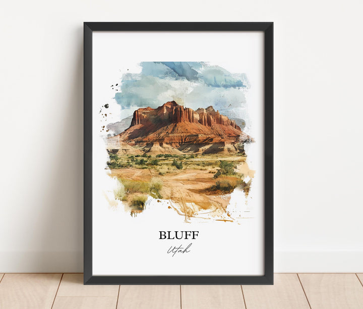Bluff Utah Wall Art, San Juan County Print, Utah Watercolor Art, Bluff Utah Gift, Travel Print, Travel Poster, Housewarming Gift