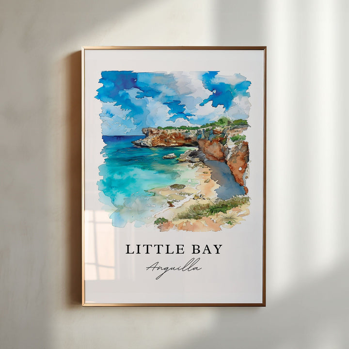 Little Bay Wall Art, Little Bay Anguilla Print, Anguilla Watercolor, Little Bay Gift, Travel Poster, Housewarming Gift