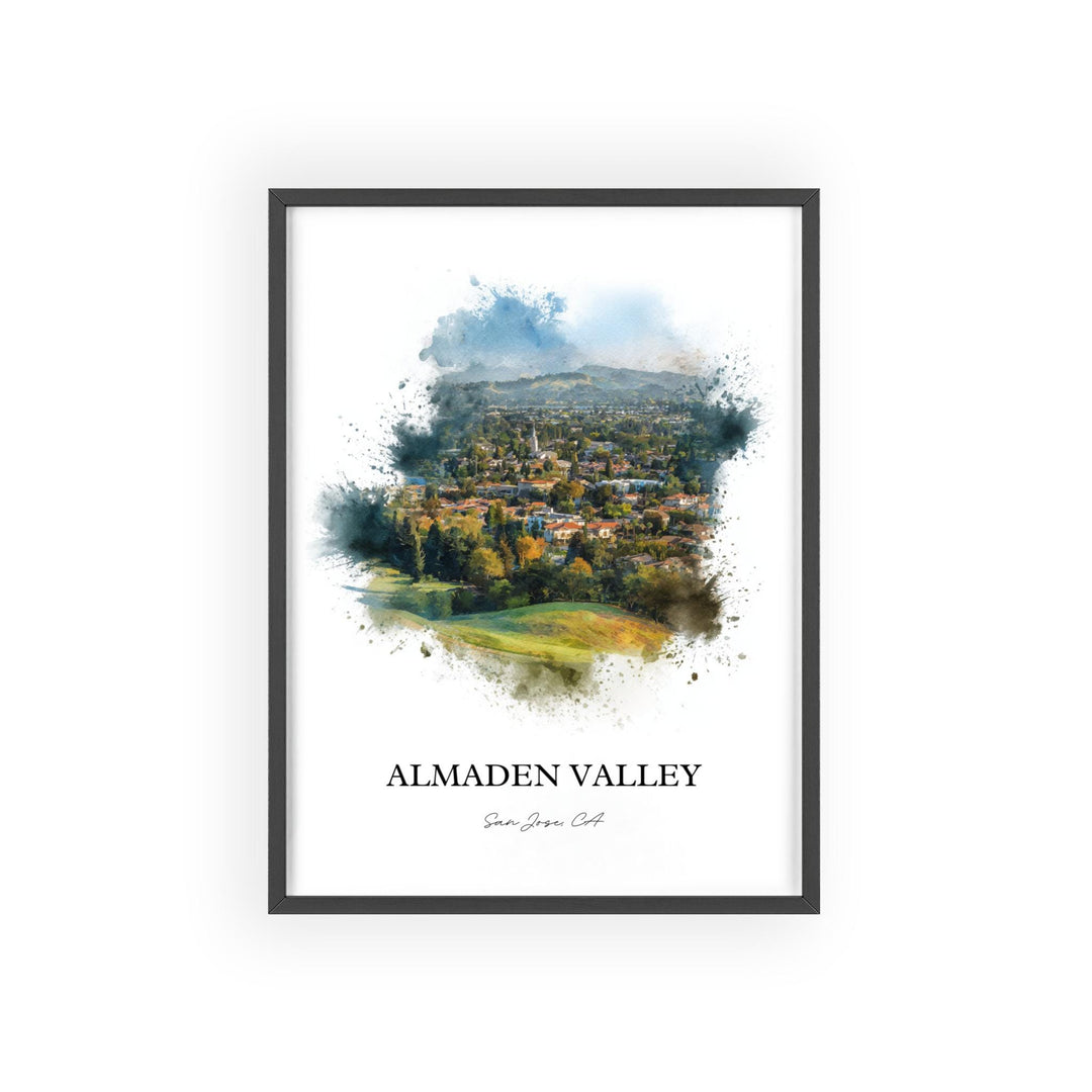 Almaden Valley, CA – Watercolor Art Print