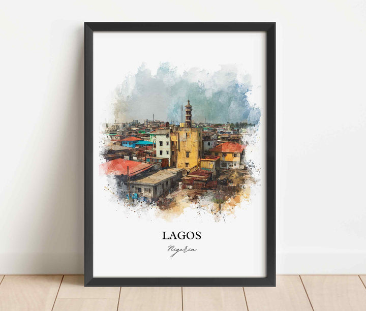 Lagos, Nigeria – Watercolor Art Print