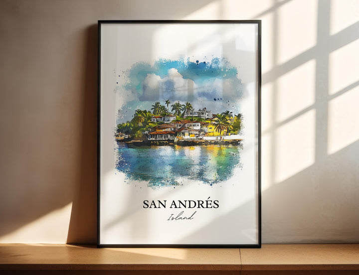 San Andrés Island Wall Art, Nicaragua Print, Colombia Watercolor Art, San Andrés Island Gift, Travel Print, Travel Poster, Housewarming Gift