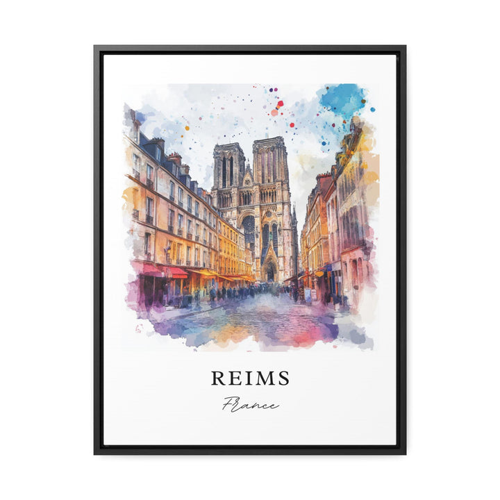 Reims France Wall Art, Reims Print, Grand Est Region Watercolor Art, Reims Gift,