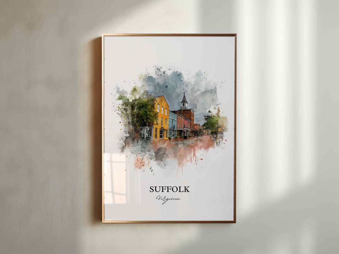 Suffolk, Virginia, USA – Watercolor Art Print