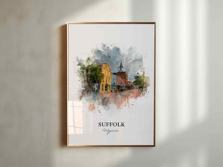 Suffolk, Virginia, USA – Watercolor Art Print