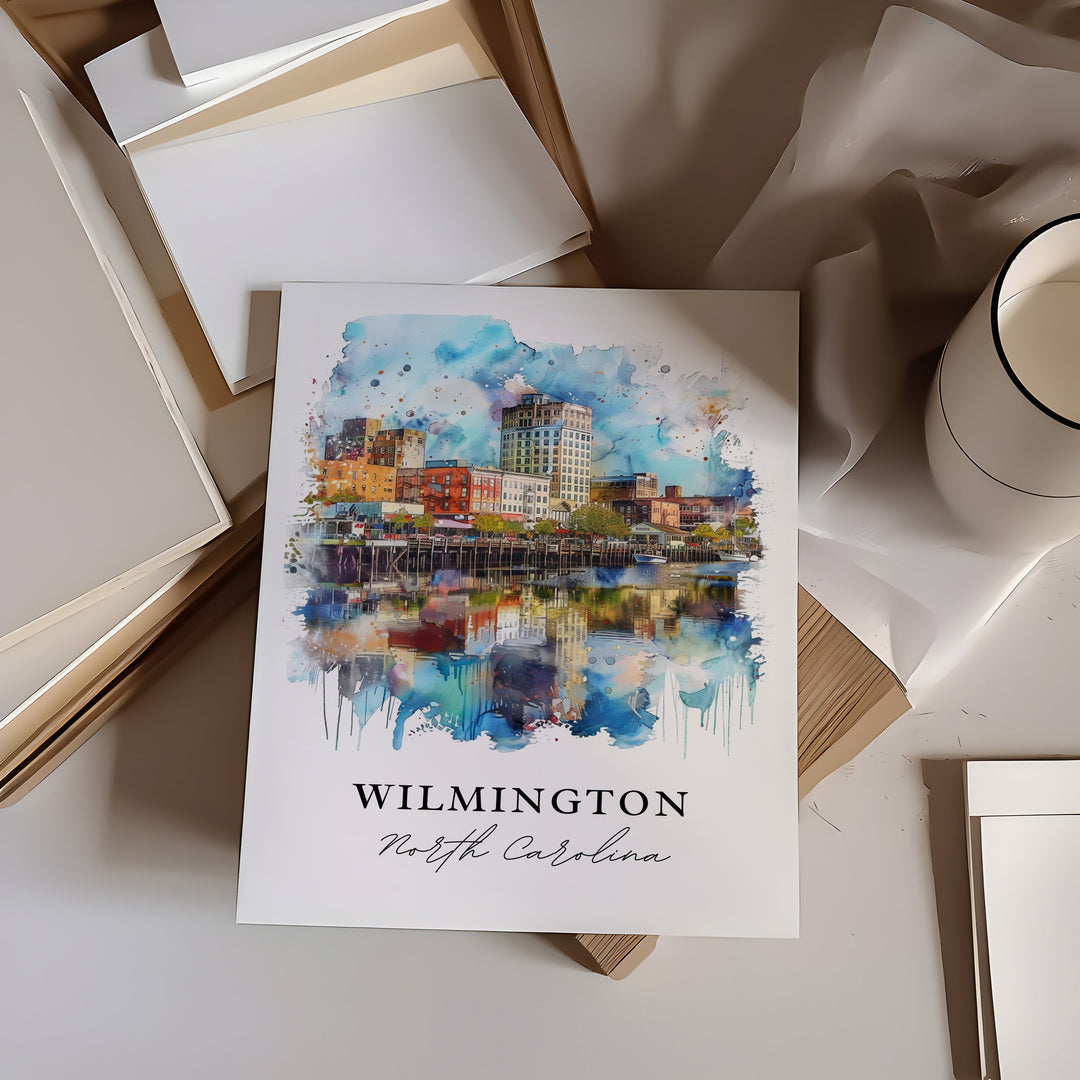 Wilmington NC Wall Art, Wilmington Print, Wilmington Watercolor, Wrightsville Beach NC Gift,