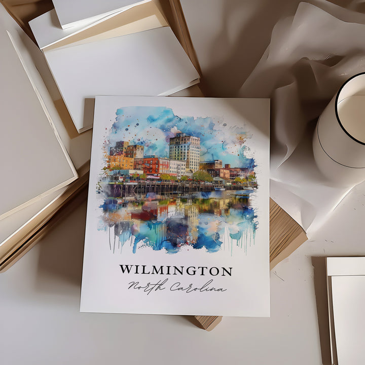 Wilmington NC Wall Art, Wilmington Print, Wilmington Watercolor, Wrightsville Beach NC Gift,