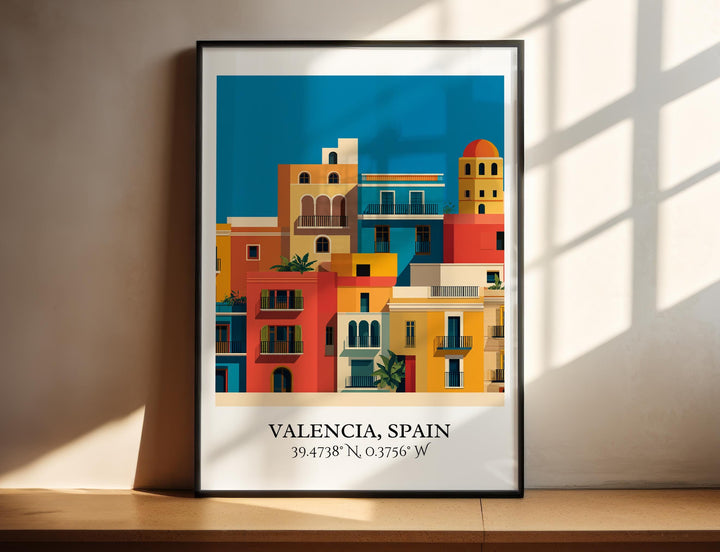 Valencia Spain Art, Valencia Retro Travel Art, Valencia Spain Home Decor, Spain Gift, Spain Travel Art, Travel Prints, Housewarming Gift