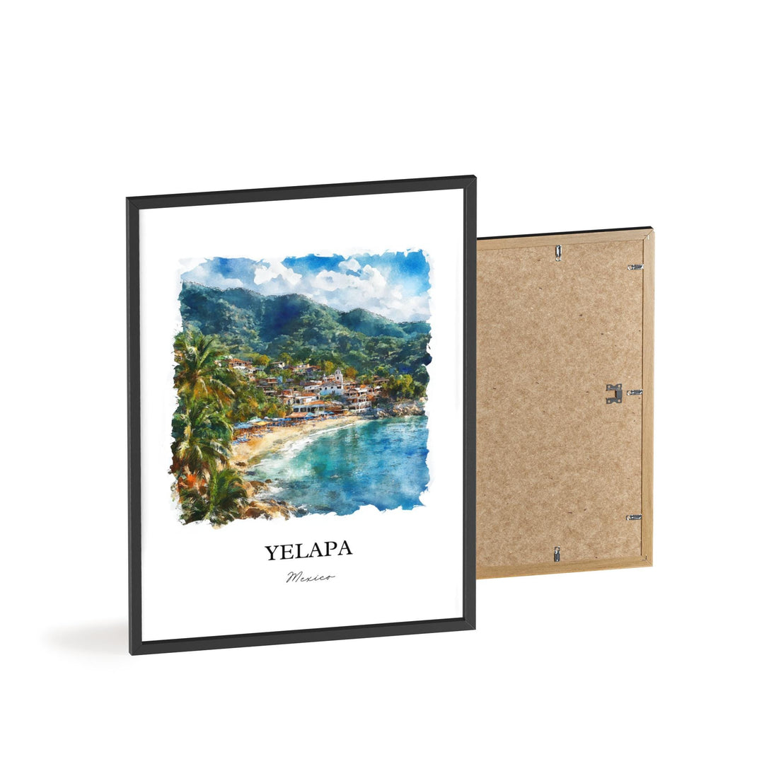 Yelapa Wall Art, Yelapa Mexico Print, Mexico Watercolor Art, Jalisco Gift, Travel Print, Travel Poster, Housewarming Gift