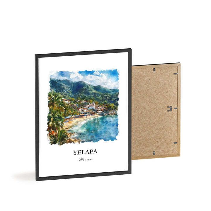 Yelapa Wall Art, Yelapa Mexico Print, Mexico Watercolor Art, Jalisco Gift, Travel Print, Travel Poster, Housewarming Gift