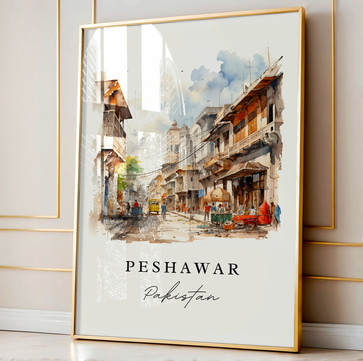 Peshawar wall art - Pakistan, Peshawar poster print, Peshawar Wedding gift, Birthday present, Custom Text, Perfect Gift
