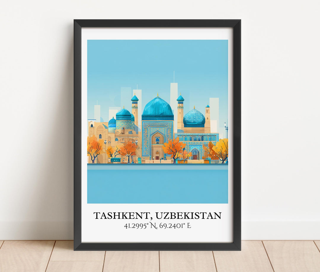 Tashkent Art, Tashkent Retro Travel Art, Uzbekistan Home Decor, Tashkent Gift, Uzbekistan Travel Art, Travel Prints, Housewarming Gift