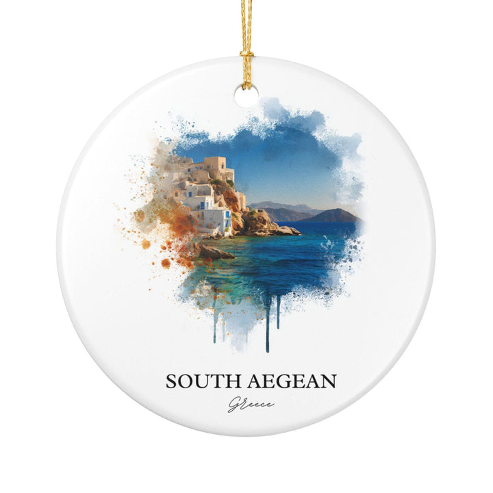South Aegean Greece Ornament: Unique Greece Souvenir, Greece Xmas Decor, and Authentic Greek Islands Gift