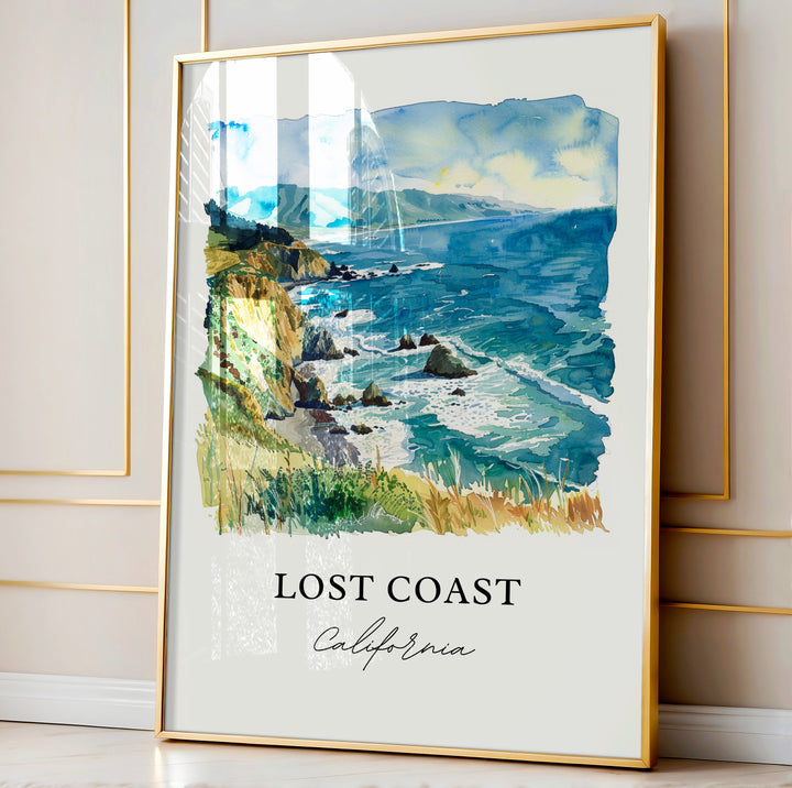 Lost Coast Wall Art, Lost Coast California Print, Lost Coast Watercolor, Mendocino Cali Gift,