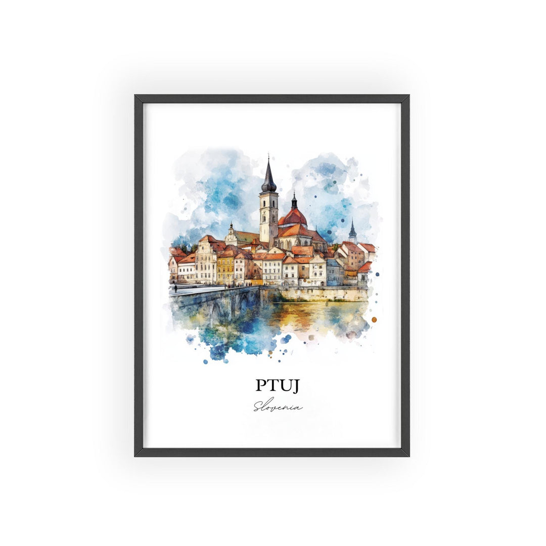 Ptuj Slovenia Wall Art, Styria Region Print, Slovenia Watercolor Art, Ptuj Gift, Travel Print, Travel Poster, Housewarming Gift