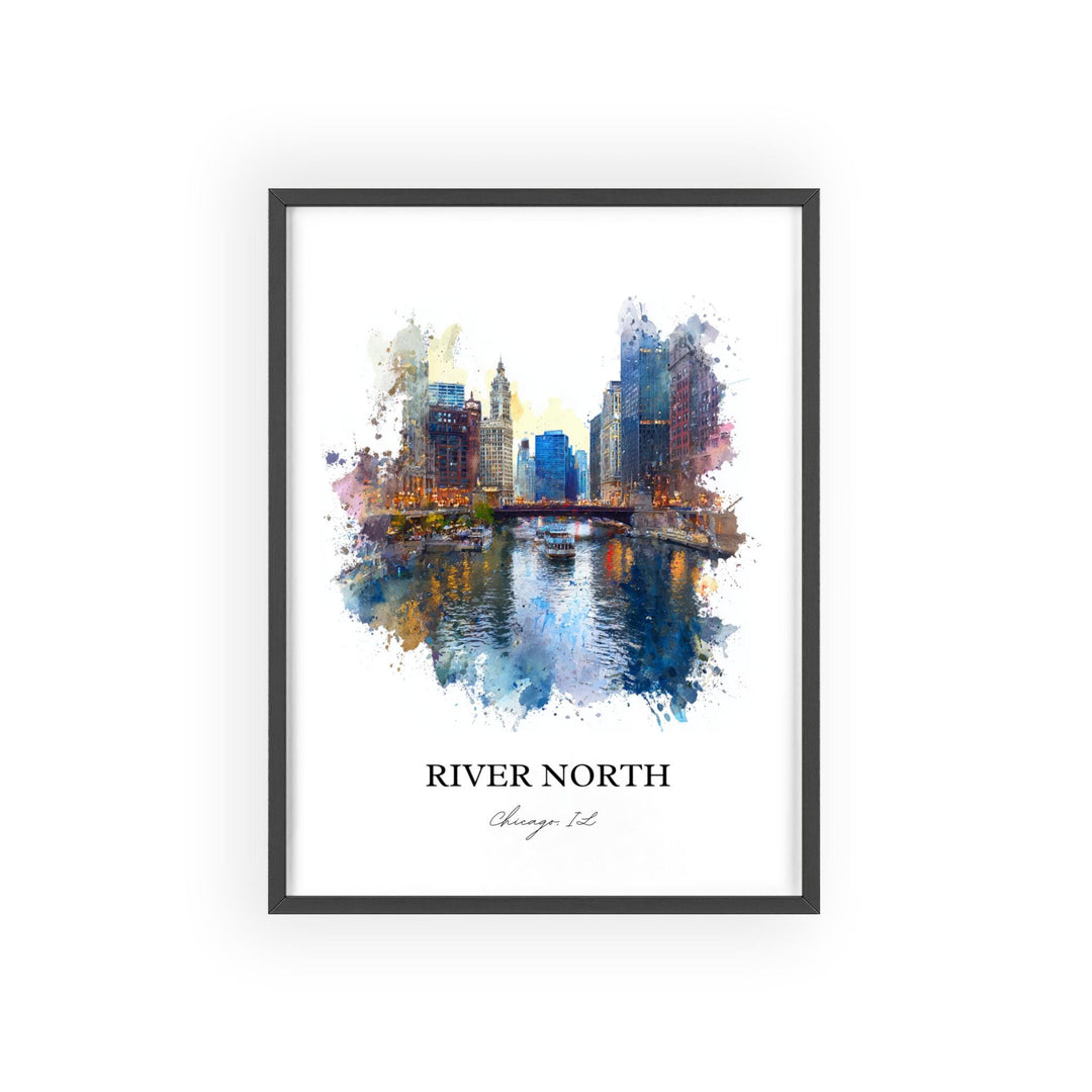 River North, Illinois – Watercolor Art Print