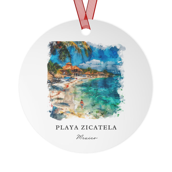 Playa Zicatela MX Ornament: Unique Playa Zicatela Souvenir, Playa Zicatela Xmas Decor, and Authentic Zicatela Gift