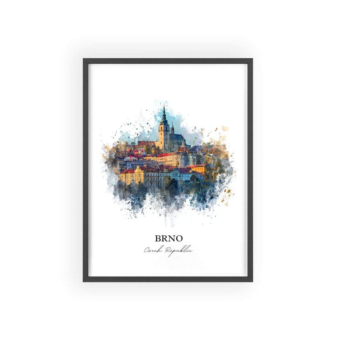 Brno, Czech Republic – Watercolor Art Print